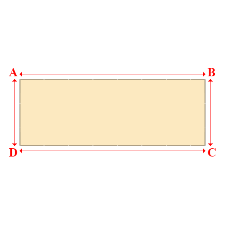 Bâche plate rectangle sur mesure en Membrane PVC 670gr/m² Beige ral 1015 - 10.00x3.60m