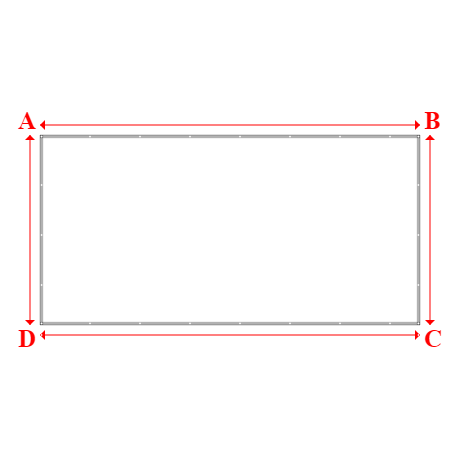 Bâche plate rectangle sur mesure en Membrane PVC 670gr/m² Blanc RAL 9016 - 6.00x3.00m