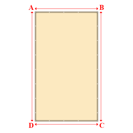 Bâche plate rectangle sur mesure en Membrane PVC 670gr/m² Beige ral 1015 - 2.30x4.00m