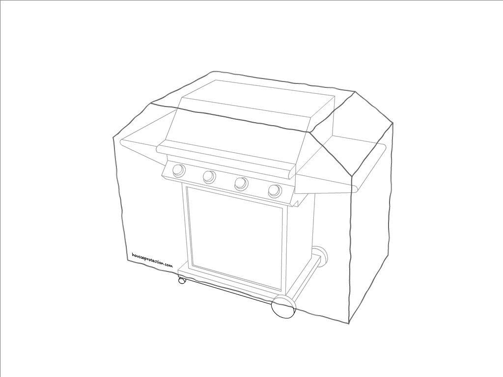 Housse de barbecue Weber Barbecue à gaz Genesis® II E-210 GBS en Membrane PVC 670gr/m² Blanc RAL 9016