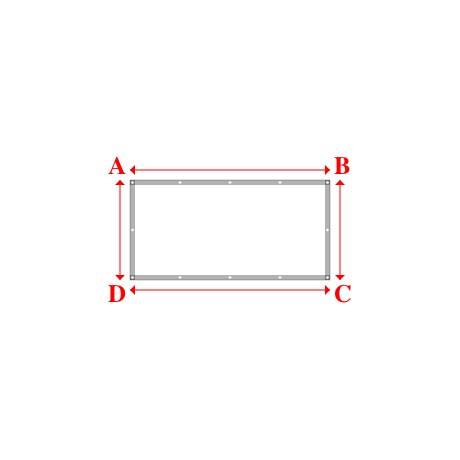 Bâche plate rectangle sur mesure en Membrane PVC 670gr/m² Blanc RAL 9016 - 2.00x1.00m