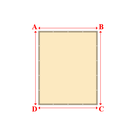 Bâche plate rectangle sur mesure en Membrane PVC 670gr/m² Beige ral 1015 - 2.00x2.50m