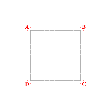 Bâche plate rectangle sur mesure en Toile PVC Microperforée Protect meshes 332, 340gr/m² Blanc - 2.10x2.10m