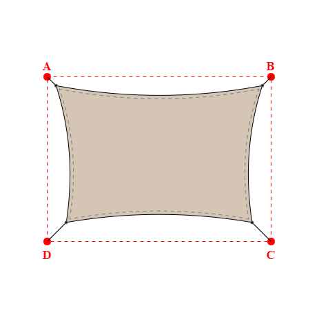 Voile d'ombrage rectangle en Soltis Perform 92 Beige Sablé 92-2135 - 5,99x3,97x5,39x3,97m