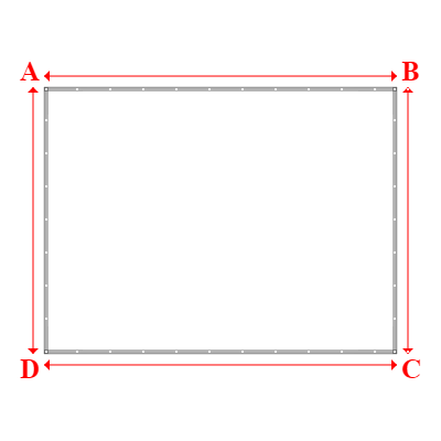 Bâche plate rectangle sur mesure en Membrane PVC 670gr/m² Blanc RAL 9016 - 4.10x3.10m