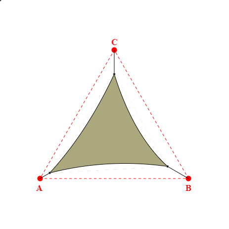 Voile d'ombrage triangle en Soltis Lounge 96 Tilleul 96-50848 - 3,18x2,87x3,18m