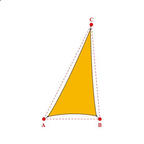 Voile d'ombrage triangle en Soltis Perform 92 Bouton d'or 92-2166 - 3,12x5,58x6,25m