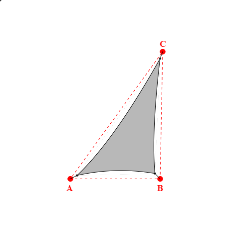 Voile d'ombrage triangle en Soltis Perform 92 alu/alu 92-2048 - 3,12x4,60x5,74m
