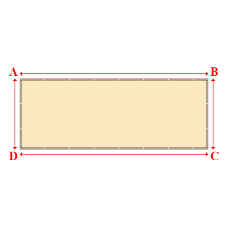 Bâche plate rectangle sur mesure en Toile PVC Microperforée Protect meshes 332, 340gr/m² Beige - 4.00x1.50m