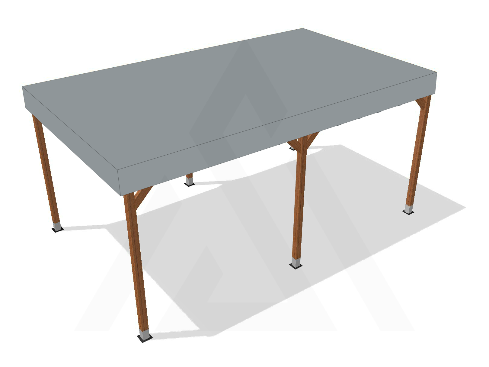 Bâche pour pergola bois sur pieds sans débord en Flexlight Lodge 6002 630gr/m² Gris 6002-20024