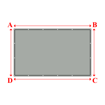 Bâche plate rectangle sur mesure en Membrane PVC 670gr/m² Gris clair RAL 7038 - 2.65x1.63m