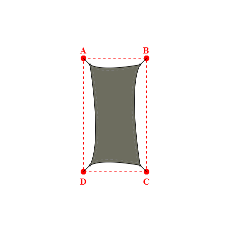 Voile d'ombrage trapèze en Soltis Perform 92 Gris foncé 92-51177 - 1,99x3,99x1,99x3,99m