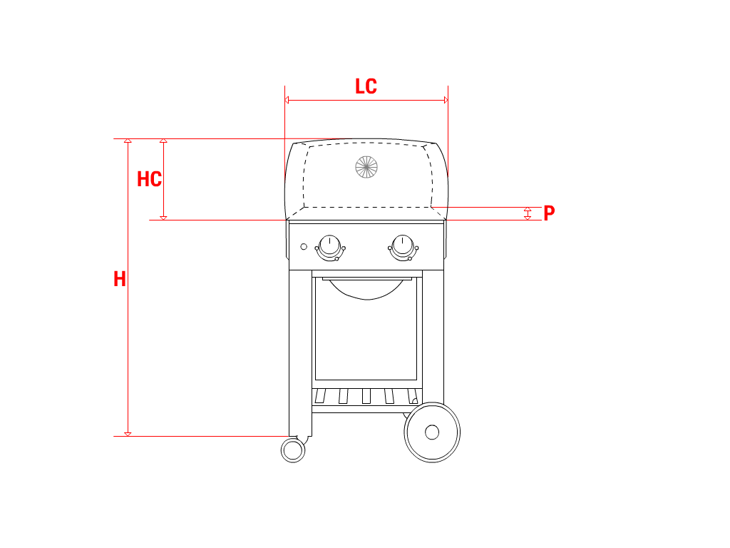 Housse de barbecue   en Membrane PVC 670gr/m² Gris clair RAL 7038
