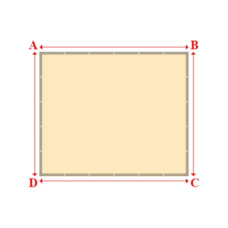 Bâche plate rectangle sur mesure en Membrane PVC 670gr/m² Beige ral 1015 - 3.00x2.50m