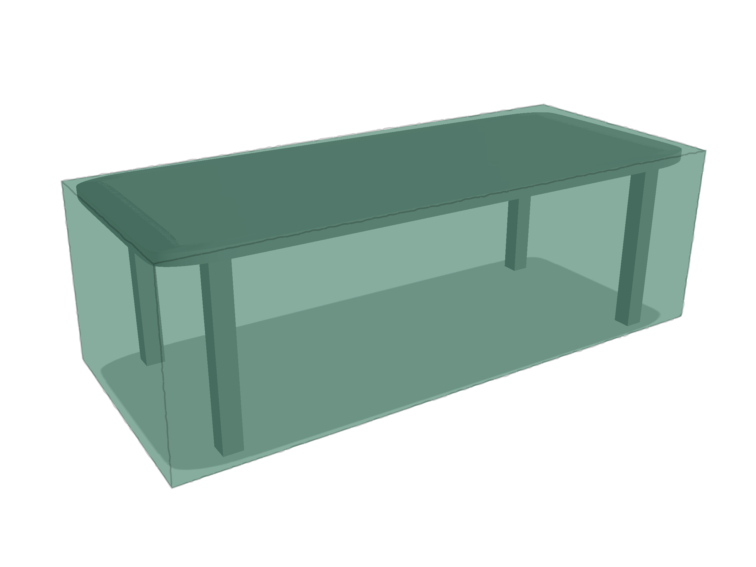 Table de jardin rectangle en POLY420 Vert