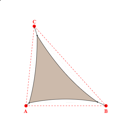 Voile d'ombrage triangle en Soltis Lounge 96 Sandy beige 96-2135 - 4,78x6,28x4,75m