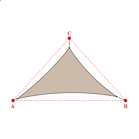 Voile d'ombrage triangle en Soltis Lounge 96 Sandy beige 96-2135 - 6,63x4,52x4,85m