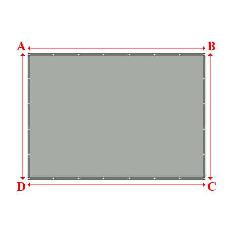 Bâche plate rectangle sur mesure en Membrane PVC 670gr/m² Gris clair RAL 7038 - 3.50x2.50m