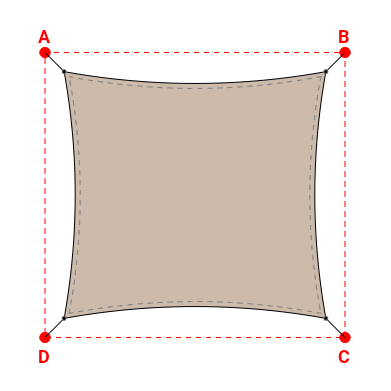 Voile d'ombrage rectangle en Soltis Lounge 96 Sandy beige 96-2135 - 3,49x3,29x3,49x3,29m