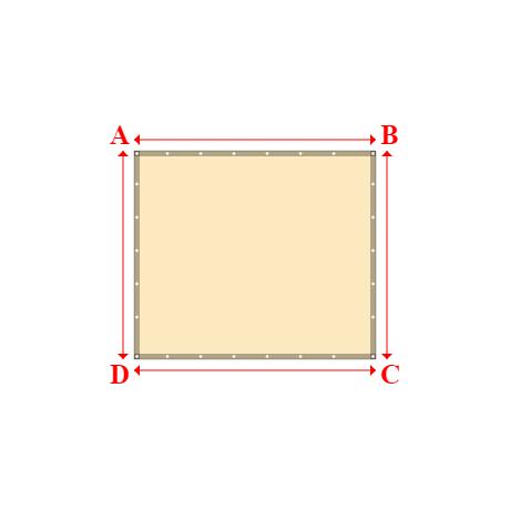 Bâche plate rectangle sur mesure en Membrane PVC 670gr/m² Beige ral 1015 - 2.18x1.88m