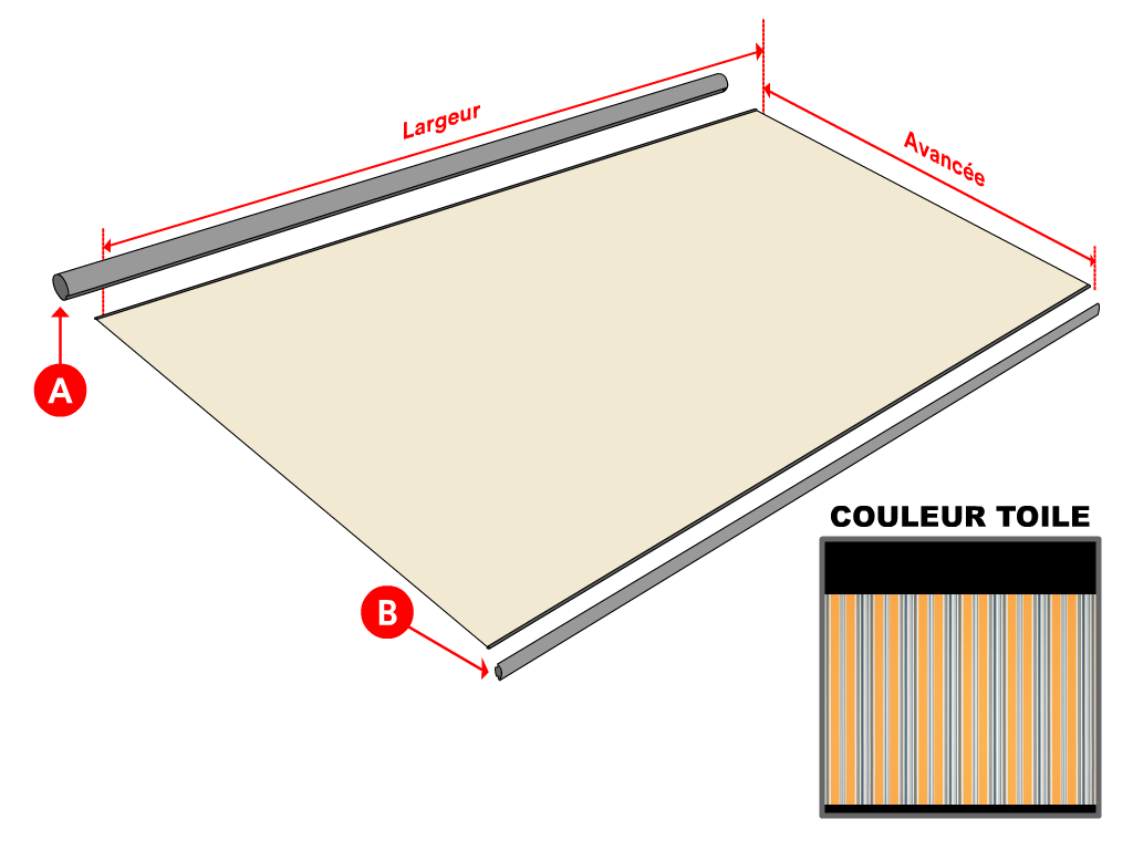 Toile Dickson Orchestra Rayure fantaisie 6292 Windsor pour store banne - 2.5x1.5m