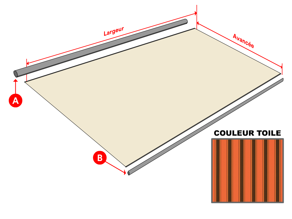 Toile Dickson Orchestra Rayure fantaisie 0744 Chantilly pour store banne - 2.5x1.5m