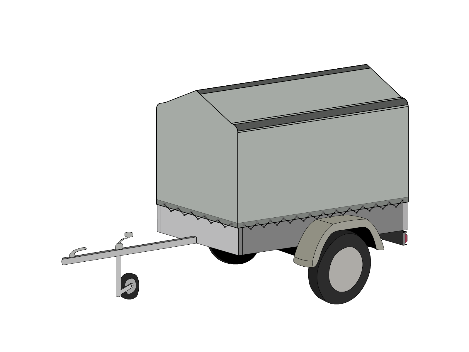 Bâche pour remorque MECANOREM en Membrane PVC 670gr/m² Gris clair RAL 7038