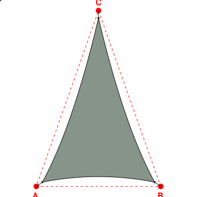 Voile d'ombrage triangle en Soltis Perform 92 Vert de gris 92-51179 - 4,51x6,97x6,97m