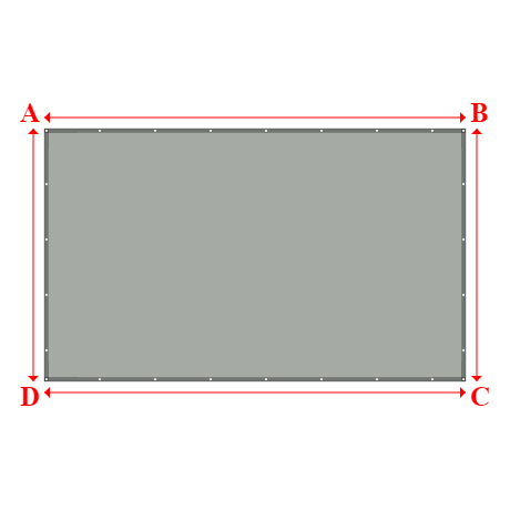 Bâche plate rectangle sur mesure en Membrane PVC 670gr/m² Gris clair RAL 7038 - 5.00x3.00m