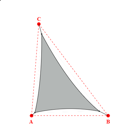 Voile d'ombrage triangle en Soltis Lounge 96 Galet 96-2171 - 4,19x6,28x5,14m