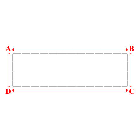 Bâche plate rectangle sur mesure en Membrane PVC 670gr/m² Blanc RAL 9016 - 4.68x1.39m
