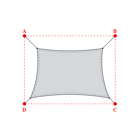 Voile d'ombrage rectangle en Soltis Lounge 96 Nuage 96-50272 - 2,89x2,19x3,49x2,19m