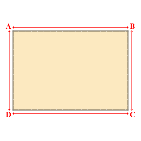 Bâche plate rectangle sur mesure en Membrane PVC 670gr/m² Beige ral 1015 - 4.50x3.10m