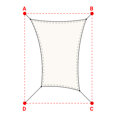 Voile d'ombrage rectangle en Soltis Perform 92 Blanc 92-2044 - 2,49x3,19x1,71x3,00m