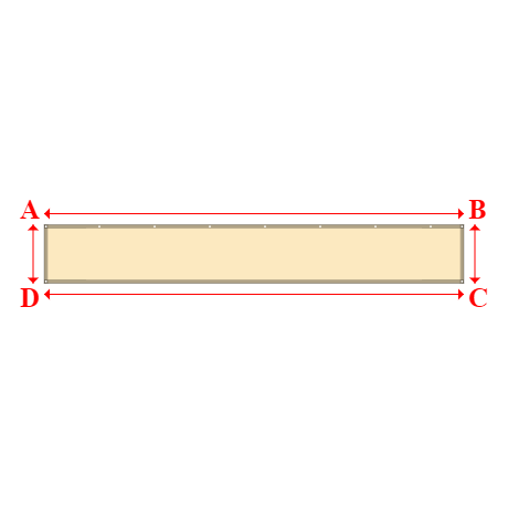 Bâche plate rectangle sur mesure en Membrane PVC 670gr/m² Beige ral 1015 - 5.74x0.80m
