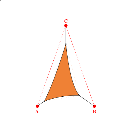 Voile d'ombrage triangle en Soltis Perform 92 Orange 92-8204 - 1,24x1,86x2,14m
