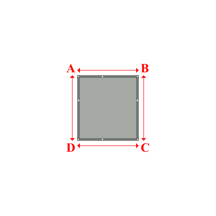 Bâche plate rectangle sur mesure en Membrane PVC 670gr/m² Gris clair RAL 7038 - 1.22x1.30m