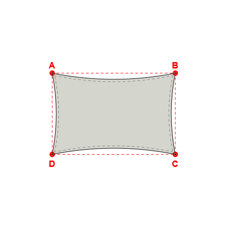 Voile d'ombrage rectangle en Soltis Perform 92 Galet 92-2171 - 5,00x3,30x5,00x3,30m