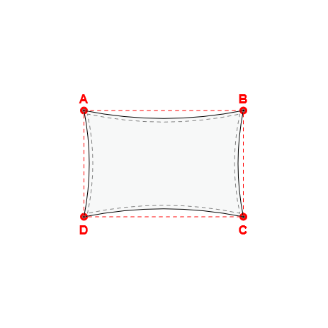 Voile d'ombrage rectangle en Soltis Horizon 86 Snow White 86-50690 - 4,50x3,00x4,50x3,00m