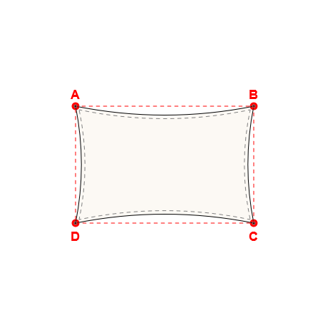 Voile d'ombrage rectangle en Soltis Perform 92 Blanc 92-2044 - 5,00x3,28x5,00x3,28m