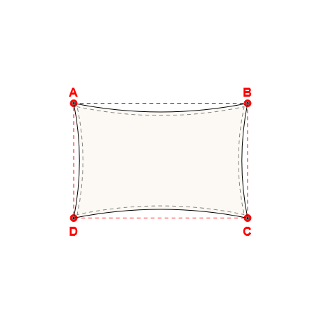 Voile d'ombrage rectangle en Soltis Perform 92 Blanc 92-2044 - 5,00x3,30x5,00x3,30m