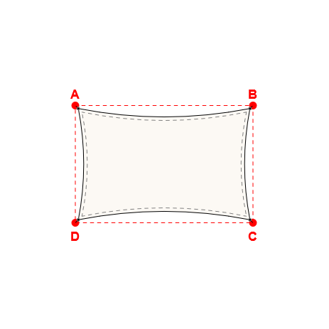 Voile d'ombrage rectangle en Soltis Perform 92 Blanc 92-2044 - 4,83x3,13x4,83x3,13m