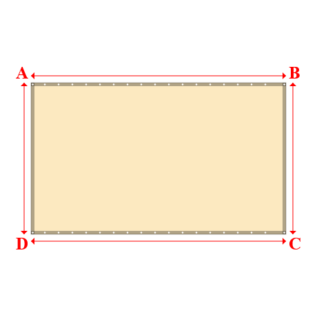 Bâche plate rectangle sur mesure en Membrane PVC 670gr/m² Beige ral 1015 - 3.70x2.20m