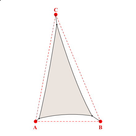 Voile d'ombrage triangle en Soltis Lounge 96 Karité 96-50843 - 3,43x6,33x6,18m
