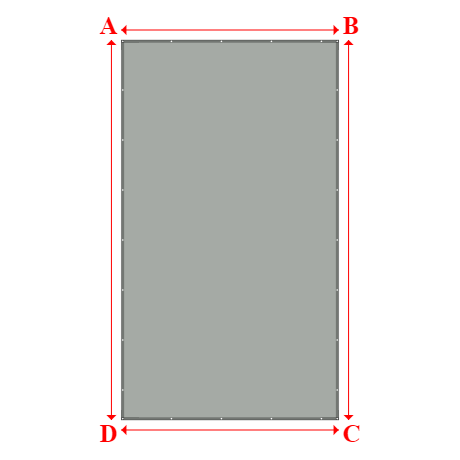 Bâche plate rectangle sur mesure en Membrane PVC 670gr/m² Gris clair RAL 7038 - 4.00x7.00m