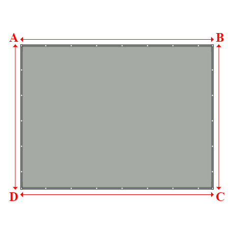Bâche plate rectangle sur mesure en Membrane PVC 670gr/m² Gris clair RAL 7038 - 4.00x3.00m