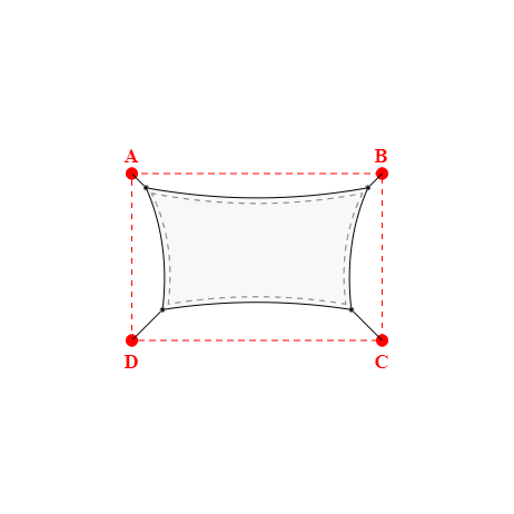 Voile d'ombrage rectangle en Soltis Horizon 86 Snow White 86-50690 - 3,99x2,19x3,39x2,19m