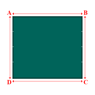 Bâche plate rectangle sur mesure en Membrane PVC 670gr/m² Vert industrie RAL 6026 - 2.80x2.50m