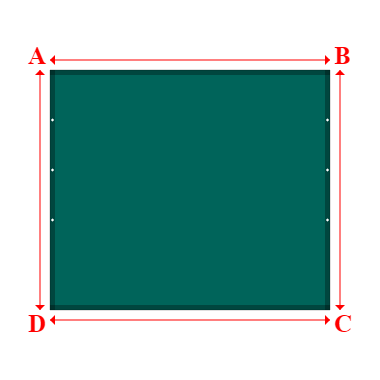 Bâche plate rectangle sur mesure en Membrane PVC 670gr/m² Vert industrie RAL 6026 - 2.80x2.40m