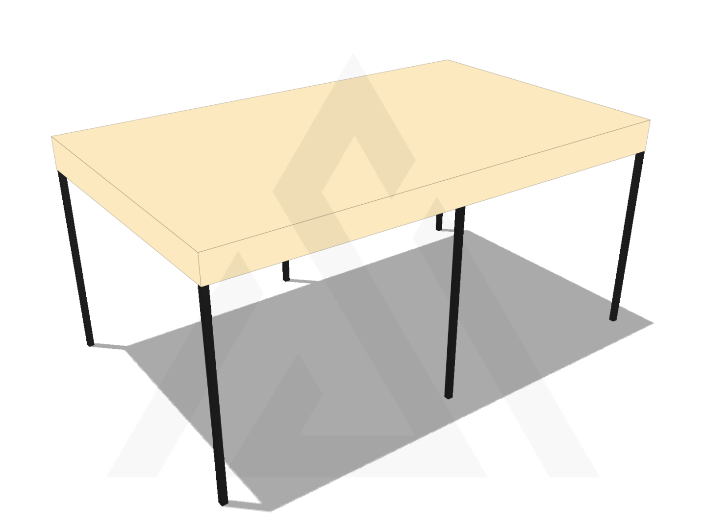 Bâche pour pergola métallique sur pieds droite en Membrane PVC 670gr/m² Beige ral 1015